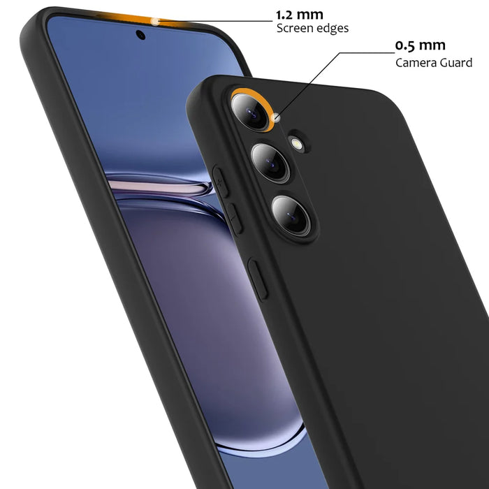 For Samsung Galaxy S25 FE Magnetic Case Anti-Drop Liquid Silicone Phone Cover - Black - 6