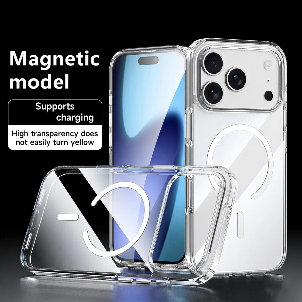 SULADA For iPhone 17 Pro Case Compatible with MagSafe TPU + PC Crystal Clear Phone Cover - 2