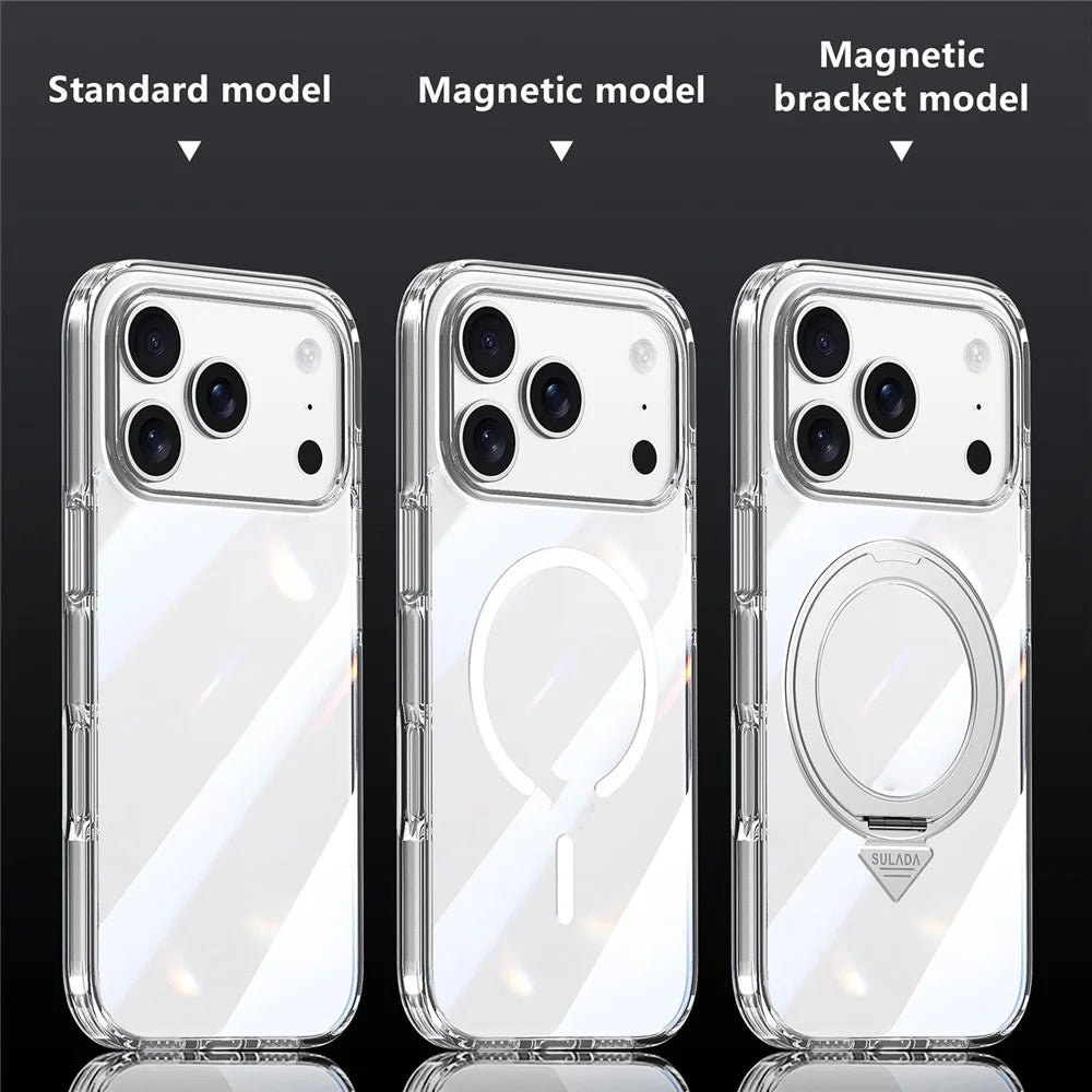 SULADA For iPhone 17 Pro Max Case Compatible with MagSafe TPU + PC Crystal Clear Phone Cover - 4