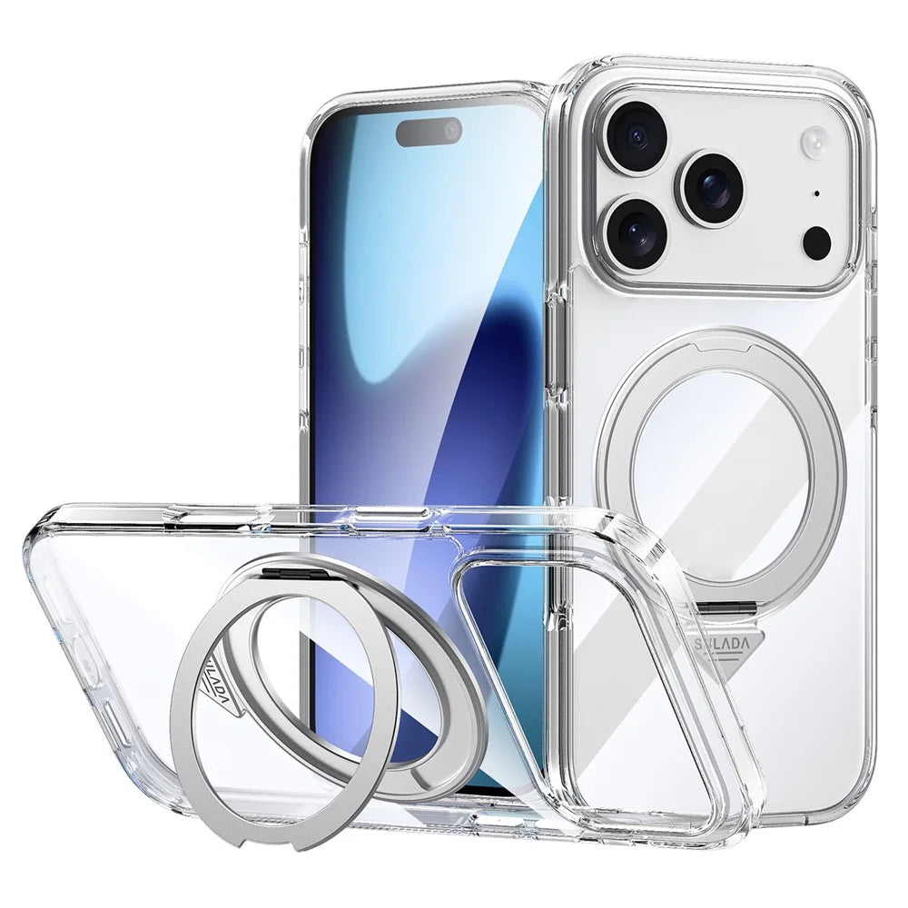 SULADA For iPhone 17 Pro Magnetic Case with Kickstand TPU + PC Clear Phone Cover - 1