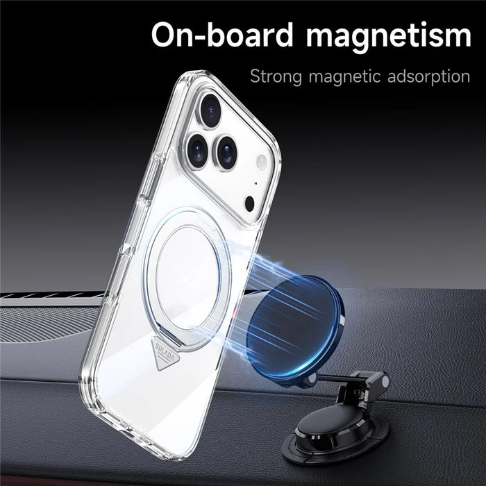 SULADA For iPhone 17 Pro Magnetic Case with Kickstand TPU + PC Clear Phone Cover - 2