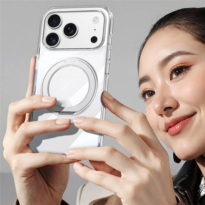SULADA For iPhone 17 Pro Magnetic Case with Kickstand TPU + PC Clear Phone Cover - 3