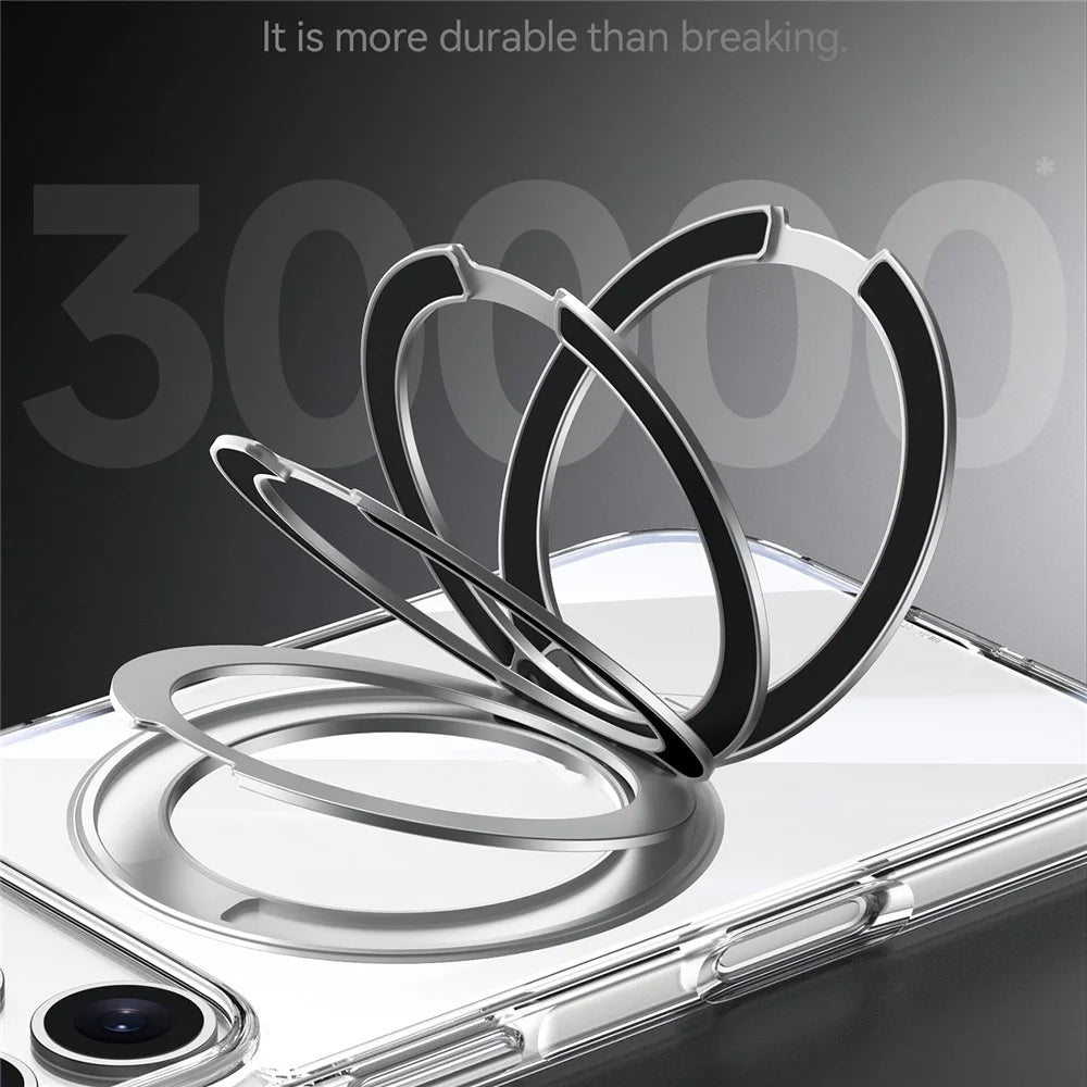 SULADA For iPhone 17 Pro Magnetic Case with Kickstand TPU + PC Clear Phone Cover - 4