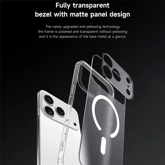 SULADA For iPhone 17 Pro Case Compatible with MagSafe PC+TPU Matte Translucent Back Cover - 5