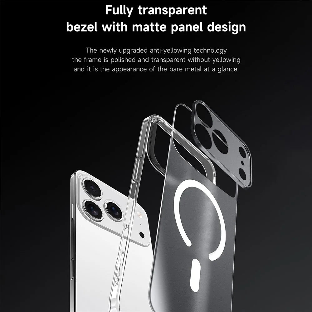 SULADA For iPhone 17 Pro Max Case Compatible with MagSafe PC+TPU Matte Translucent Back Cover - 5