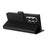 For Samsung Galaxy Z Fold7 5G Leather Case Wallet Stand Phone Cover with Wrist Strap - Black - 5