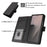 For Samsung Galaxy Z Fold7 5G Leather Case Wallet Stand Phone Cover with Wrist Strap - Black - 7
