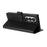 For Samsung Galaxy Z Fold7 5G Wallet Case RFID Blocking Calf Texture Leather Stand Phone Cover with Strap - Black - 5