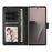 For Samsung Galaxy Z Fold7 5G Wallet Case RFID Blocking Calf Texture Leather Stand Phone Cover with Strap - Black - 7