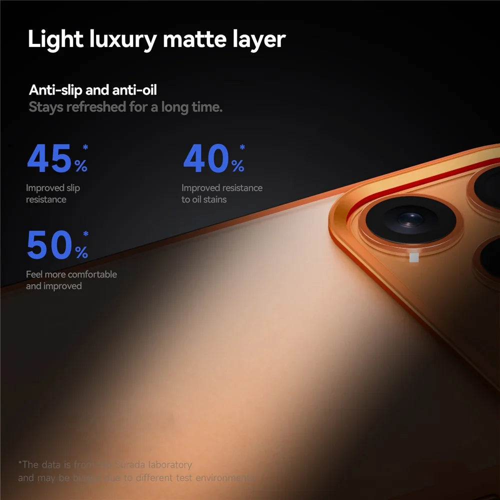 SULADA For iPhone 17 Pro Max Case PC+TPU Shockproof Matte Phone Protector Cover - Orange - 7