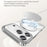 SULADA For iPhone 17 Pro Case Compatible with MagSafe Electroplated Foldable Kickstand Clear PC Phone Cover - Titanium - 5