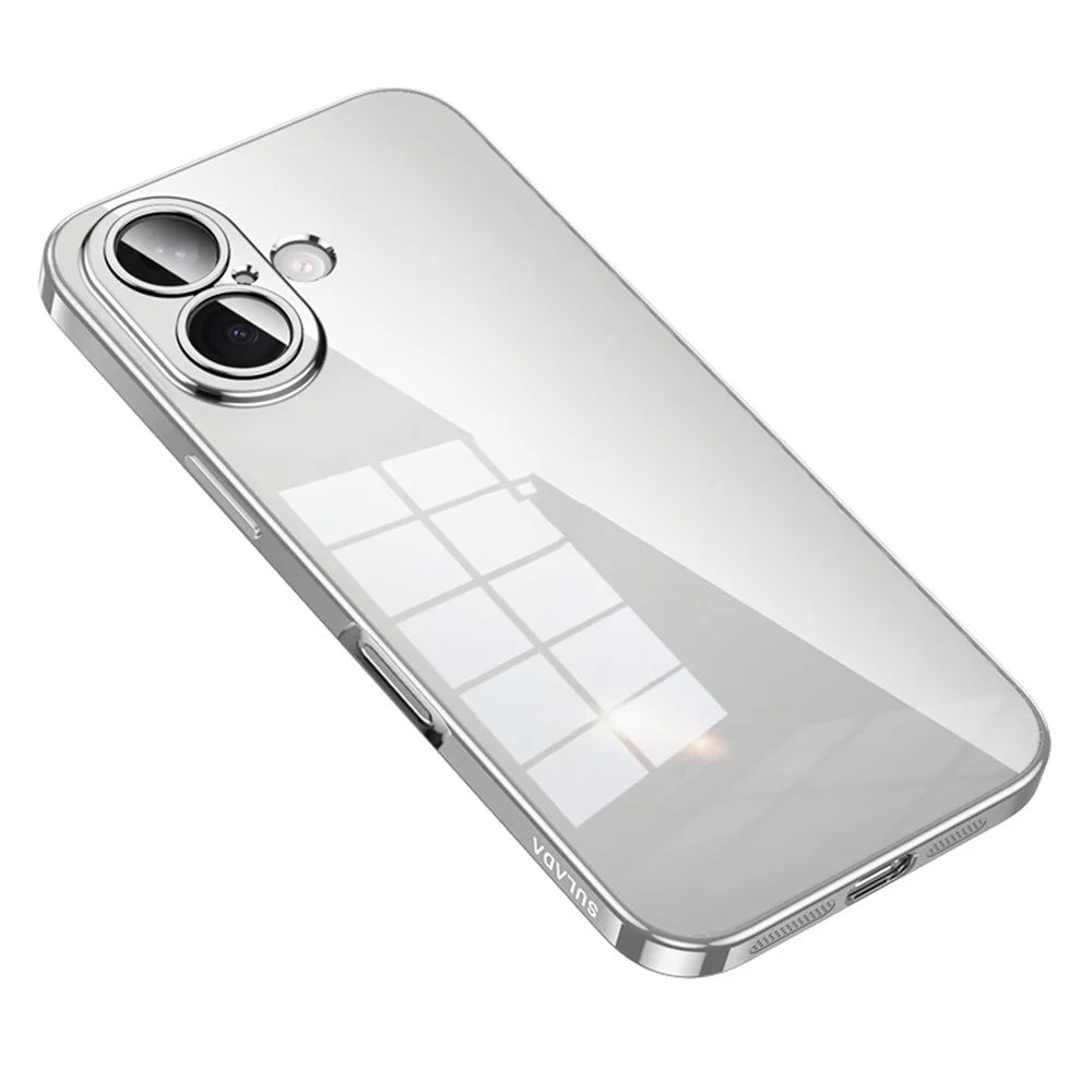 SULADA For iPhone 17 Case Ultra Thin Electroplated TPU Clear Phone Cover - Silver - 1