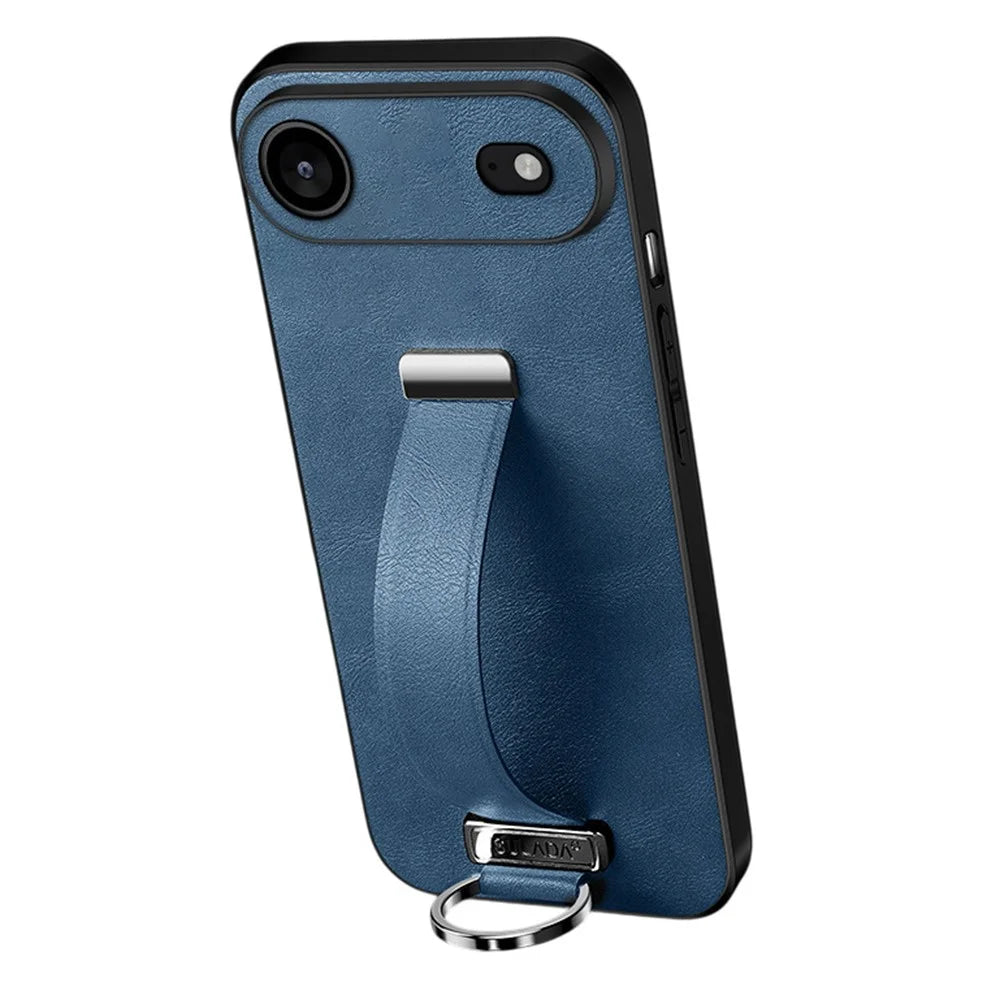 SULADA Fashion Series for iPhone Air Case Wristband Kickstand Leather Back Phone Cover - Blue - 1