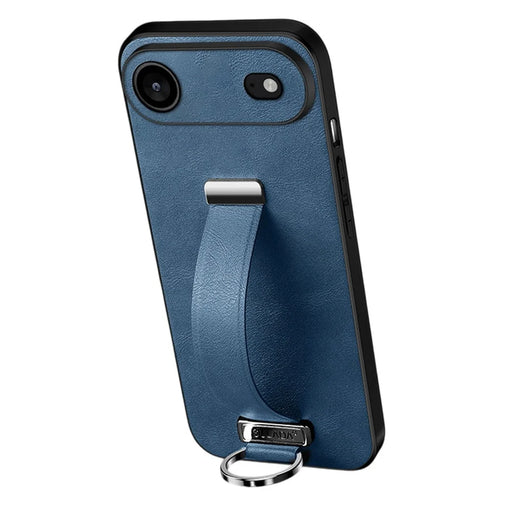 SULADA Fashion Series for iPhone Air Case Wristband Kickstand Leather Back Phone Cover - Blue - 1