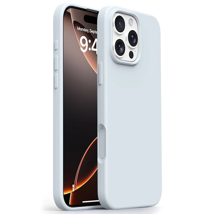 For iPhone 16 Pro Max Case Compatible with MagSafe Ultra Thin Liquid Silicone + PC Phone Cover - Glacier Blue - 1