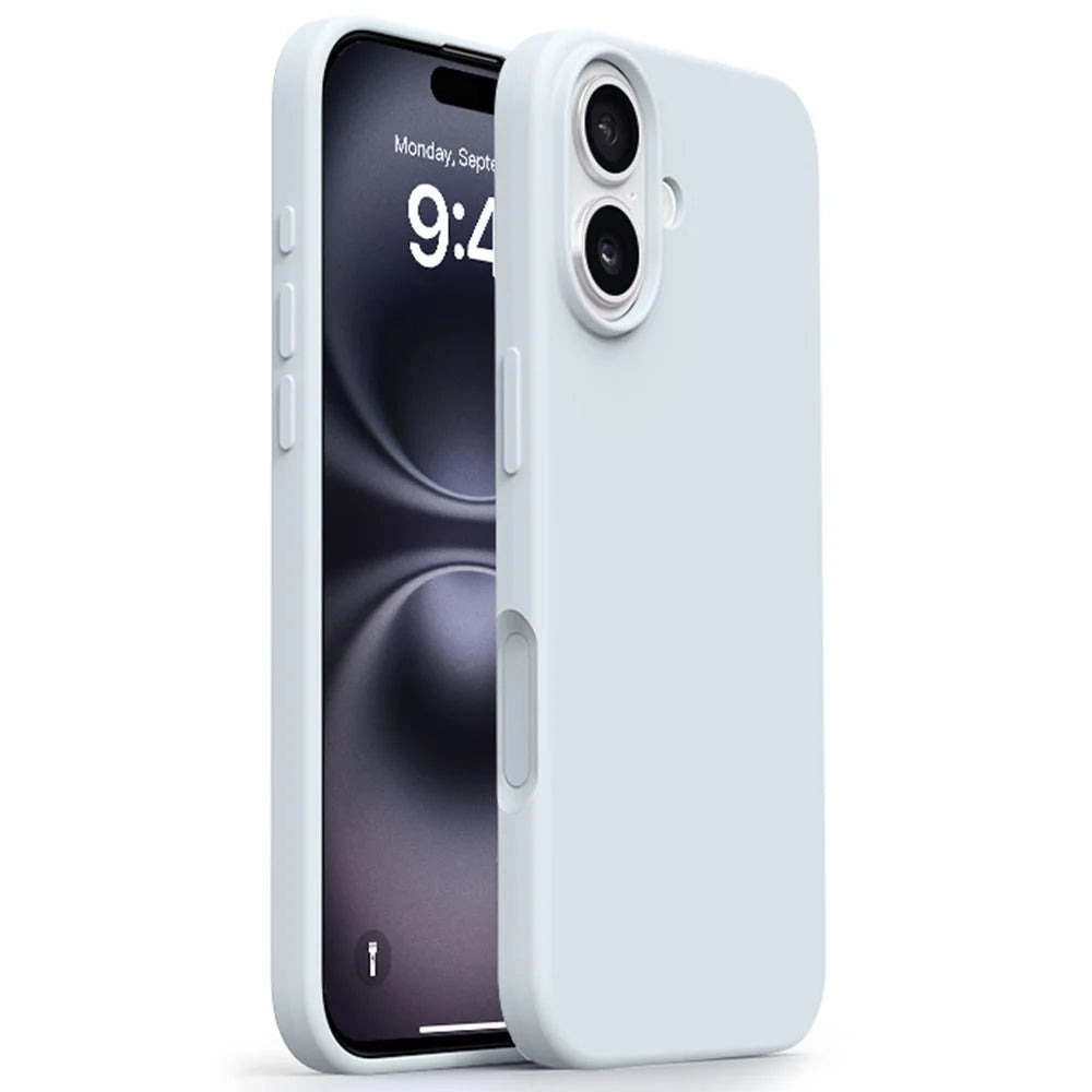 For iPhone 17 Case Compatible with MagSafe Ultra Thin Liquid Silicone + PC Phone Cover - Glacier Blue - 1