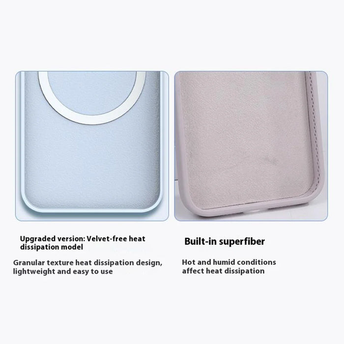 For iPhone 17 Case Compatible with MagSafe Ultra Thin Liquid Silicone + PC Phone Cover - Glacier Blue - 2