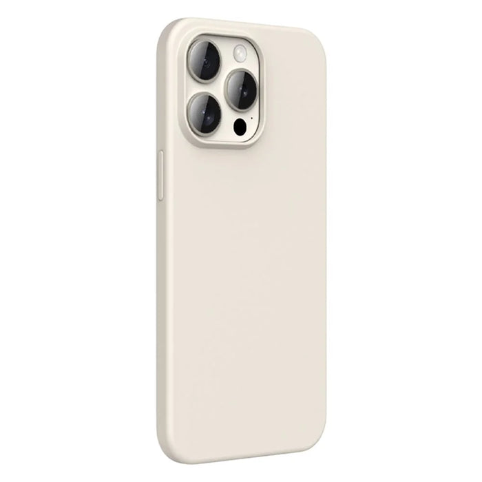 For iPhone 15 Pro Max Case Compatible with MagSafe Ultra Thin Liquid Silicone + PC Phone Cover - Antique White - 2