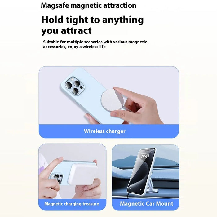 For iPhone 15 Pro Max Case Compatible with MagSafe Ultra Thin Liquid Silicone + PC Phone Cover - Antique White - 7