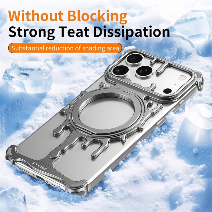 Glacier Series for iPhone 17 Pro Max Bumper Case Rotating Kickstand Metal Phone Cover Compatible with MagSafe - Dark Grey - 6