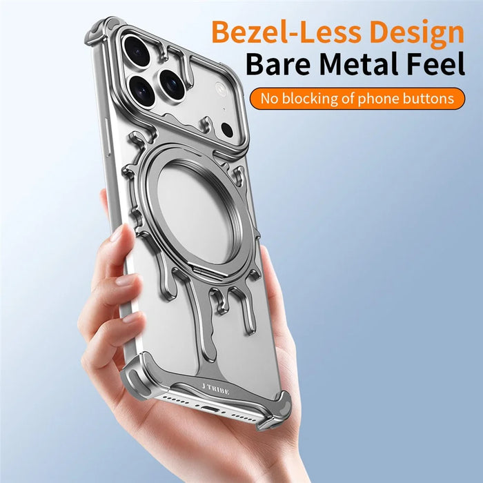 Glacier Series for iPhone 17 Pro Max Bumper Case Rotating Kickstand Metal Phone Cover Compatible with MagSafe - Dark Grey - 7