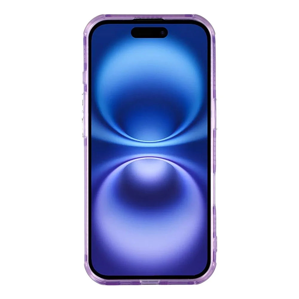 For iPhone 17 Case IMD Design Shockproof Hybrid Phone Cover with Glass Lens Film - Shell Pattern  /  Purple - 2