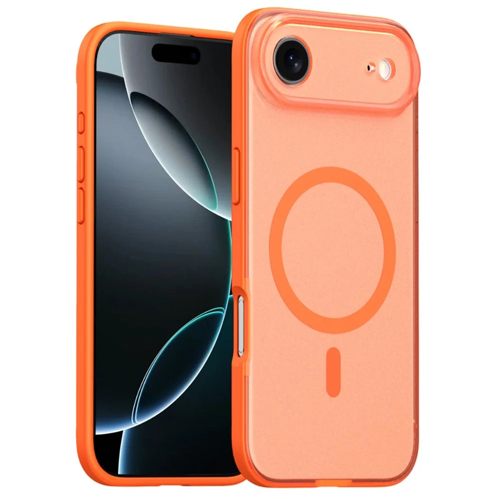 For iPhone Air Case Compatible with MagSafe Skin Feel Frosted PC + TPU Phone Cover - Orange - 1