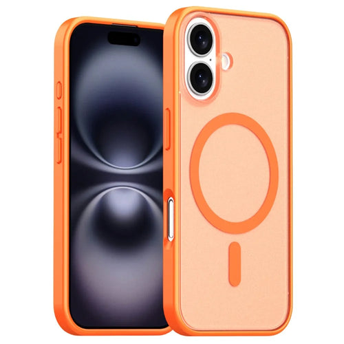 For iPhone 17 Case Compatible with MagSafe Skin Feel Frosted PC + TPU Phone Cover - Orange - 1