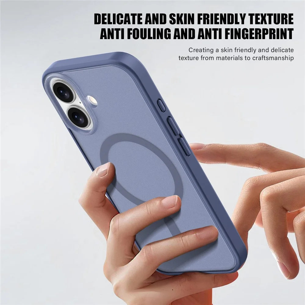 For iPhone 17 Case Compatible with MagSafe Skin Feel Frosted PC + TPU Phone Cover - Orange - 6