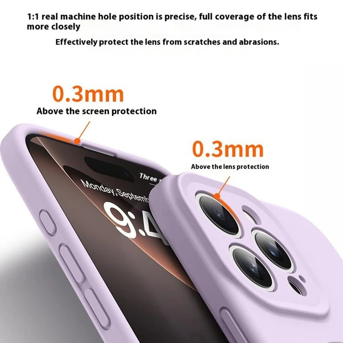 For iPhone 15 Pro Case Compatible with MagSafe Soft Skin-Touch Liquid Silicone + PC Phone Cover - Light Purple - 4