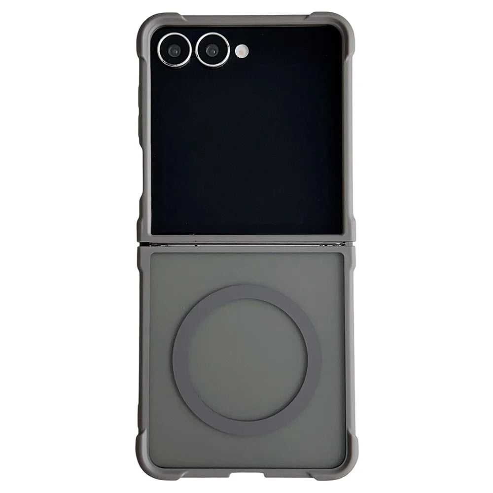 For Samsung Galaxy Z Flip7 5G Magnetic Case Shockproof Matte PC + TPU Phone Cover - Grey - 1