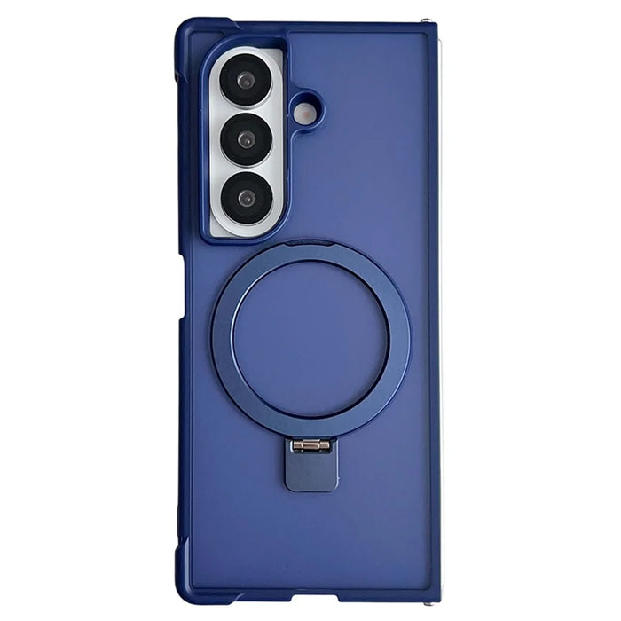 For Samsung Galaxy Z Fold7 5G Magnetic Case Kickstand Shockproof Matte PC + TPU Phone Cover - Blue - 1
