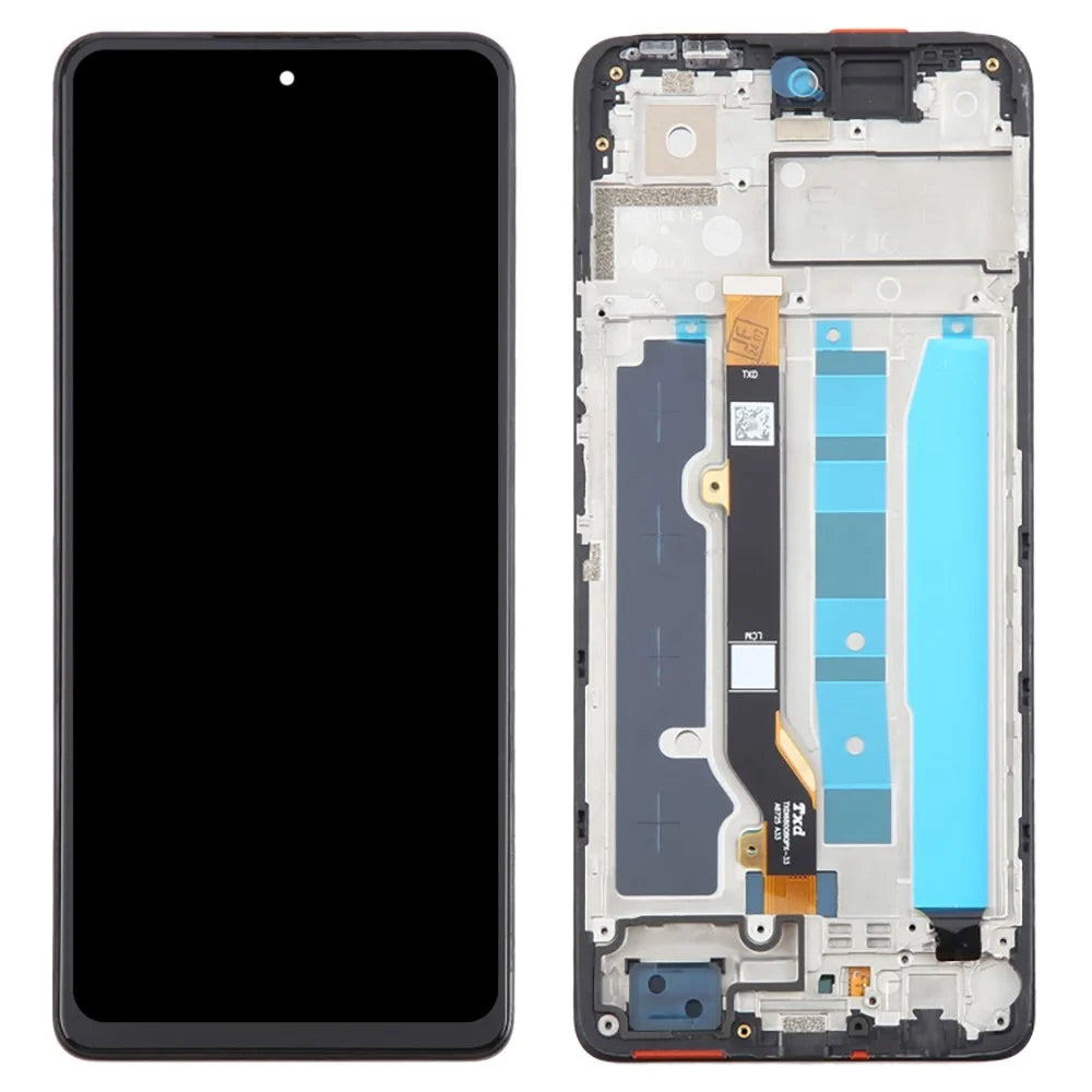 For TECNO Spark 20 Pro KJ6 Grade C LCD Screen and Digitizer Assembly + Frame Part (Without Logo) - 1