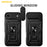 AMORUS For iPhone Air Case Kickstand PC + TPU Phone Cover with Camera Lens Slider - Black - 2