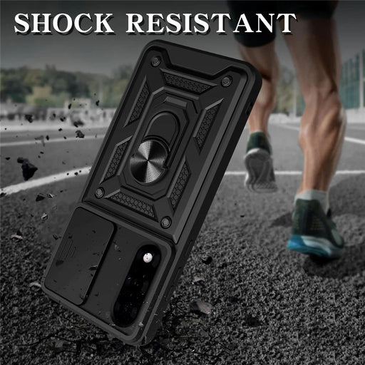 AMORUS For OnePlus Nord 5 5G / Ace 5 Ultra 5 5G Case Kickstand PC + TPU Phone Cover with Camera Lens Slider - Black - 2