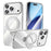 SULADA For iPhone 17 Pro Max Case Compatible with MagSafe Electroplated Foldable Kickstand Clear PC Phone Cover - Titanium - 1