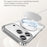 SULADA For iPhone 17 Pro Max Case Compatible with MagSafe Electroplated Foldable Kickstand Clear PC Phone Cover - Titanium - 5