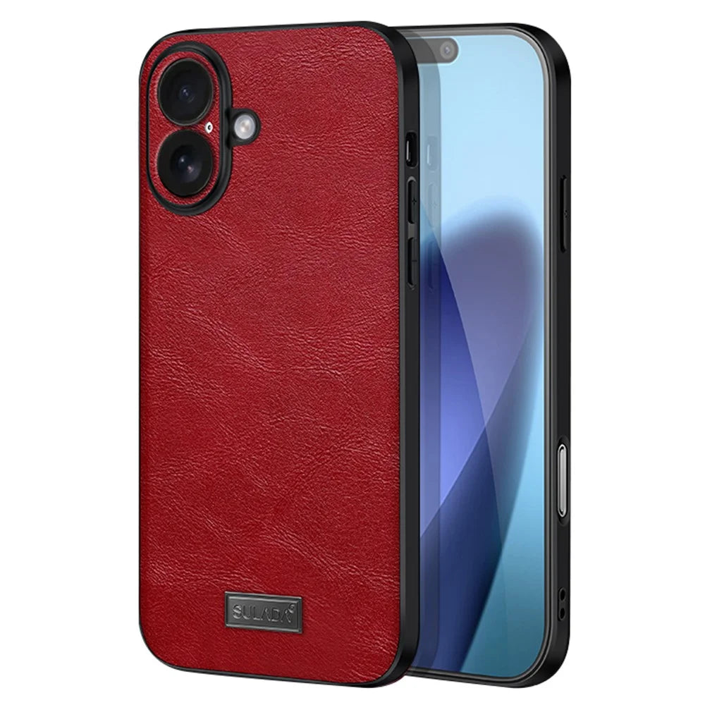 SULADA For iPhone 17 Case PU Leather + TPU + PC Back Phone Cover - Red - 1