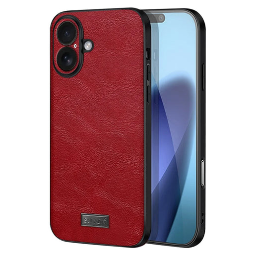 SULADA For iPhone 17 Case PU Leather + TPU + PC Back Phone Cover - Red - 1