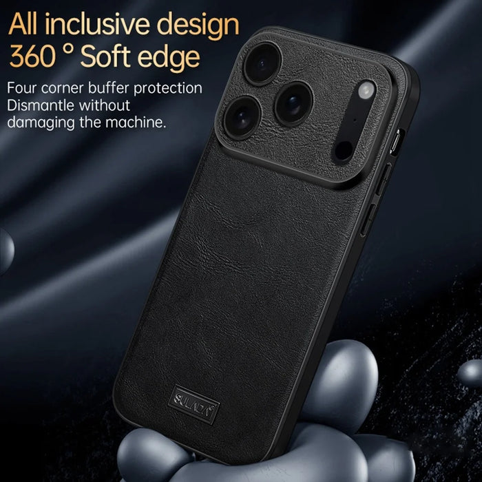 SULADA For iPhone 17 Pro Case PU Leather + TPU + PC Back Phone Cover - Black - 6