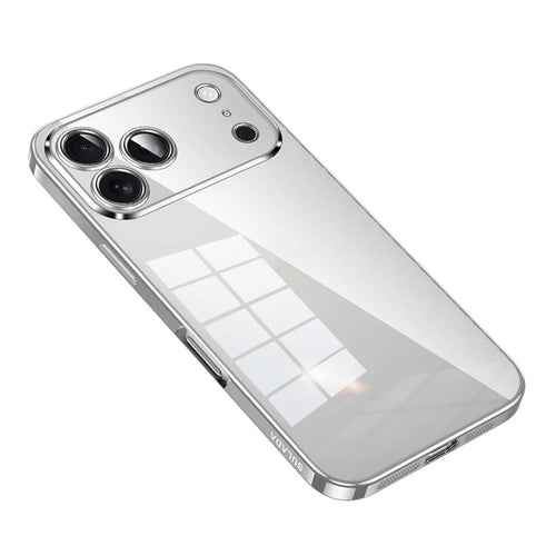 SULADA For iPhone 17 Pro Case Ultra Thin Electroplated TPU Clear Phone Cover - Silver - 1