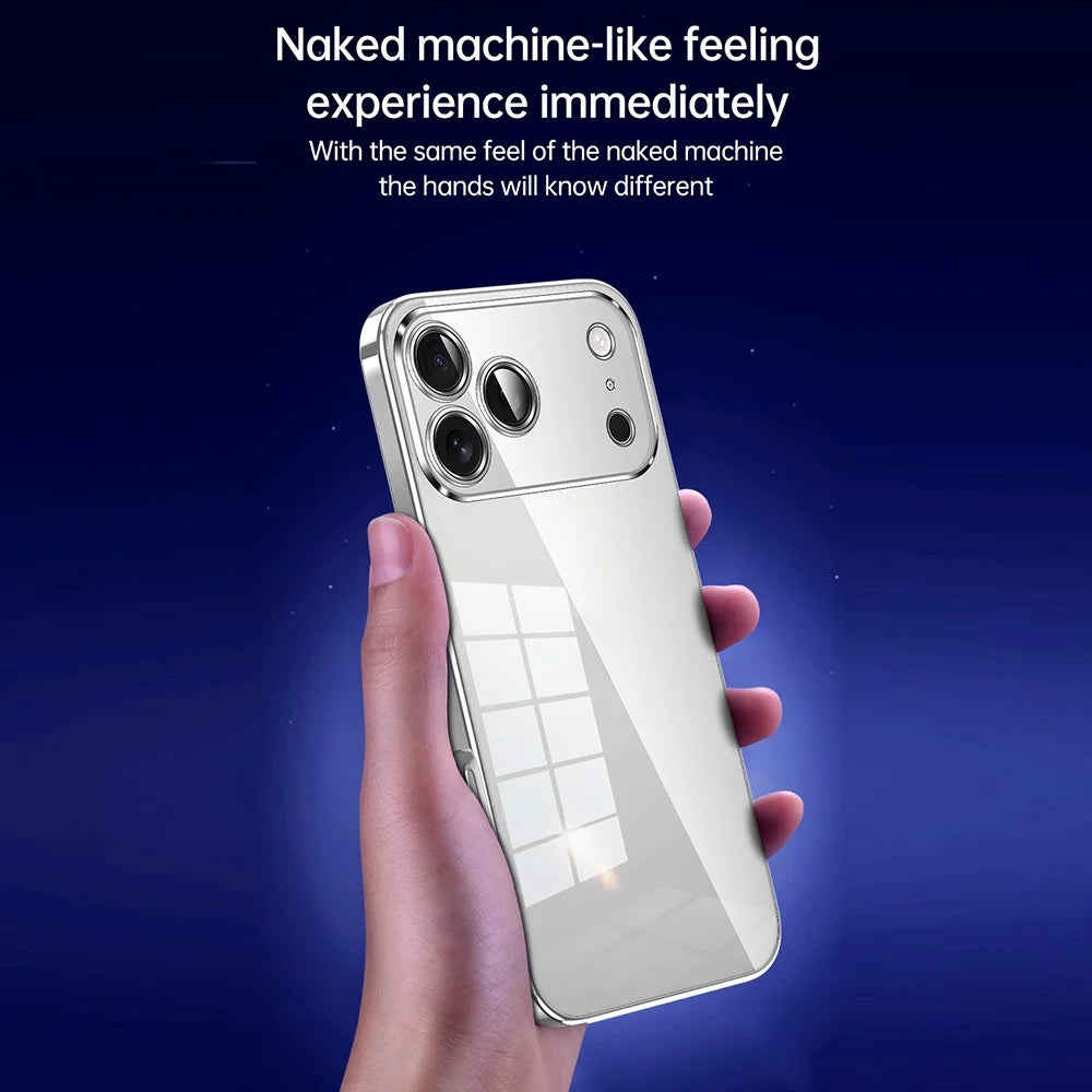 SULADA For iPhone 17 Pro Case Ultra Thin Electroplated TPU Clear Phone Cover - Silver - 6