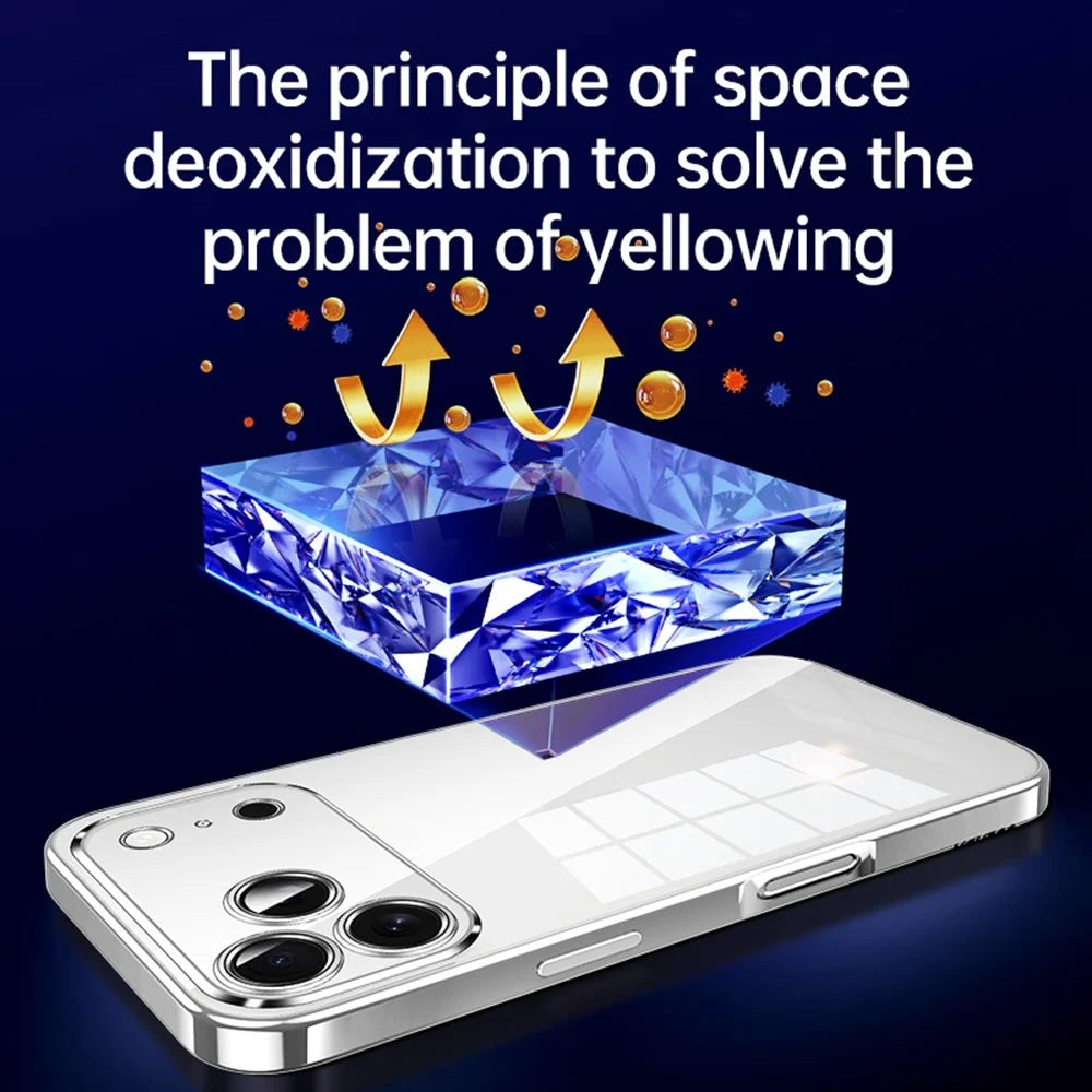 SULADA For iPhone 17 Pro Case Ultra Thin Electroplated TPU Clear Phone Cover - Silver - 7