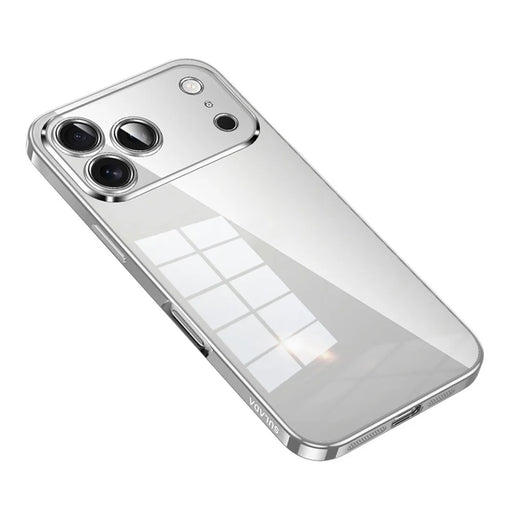 SULADA For iPhone 17 Pro Max Case Ultra Thin Electroplated TPU Clear Phone Cover - Silver - 1