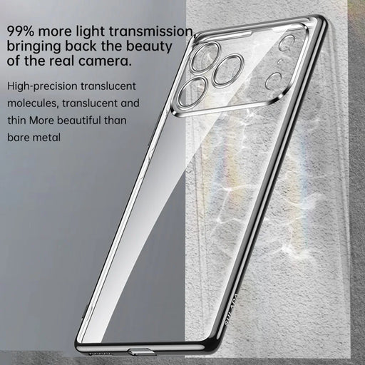 SULADA For iPhone 17 Pro Max Case Ultra Thin Electroplated TPU Clear Phone Cover - Silver - 2