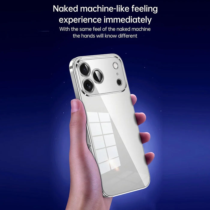 SULADA For iPhone 17 Pro Max Case Ultra Thin Electroplated TPU Clear Phone Cover - Silver - 6
