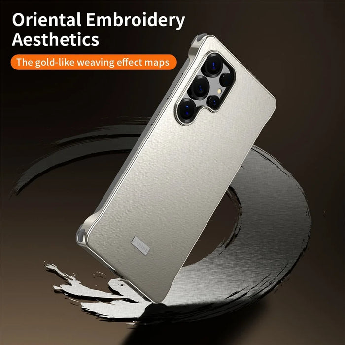 For Samsung Galaxy S25 Ultra Case PC + Silicone + Alloy Matte Phone Cover - Titanium - 4