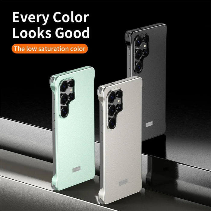 For Samsung Galaxy S25 Ultra Case PC + Silicone + Alloy Matte Phone Cover - Titanium - 6