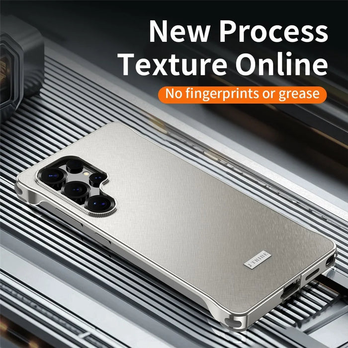 For Samsung Galaxy S24 Ultra Case PC + Silicone + Alloy Matte Phone Cover - Titanium - 3