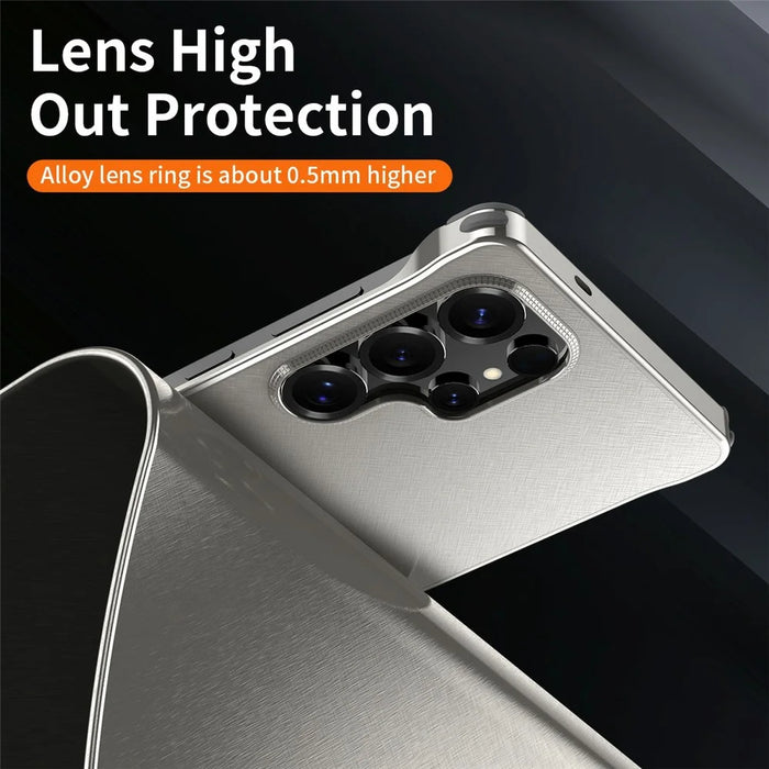 For Samsung Galaxy S24 Ultra Case PC + Silicone + Alloy Matte Phone Cover - Titanium - 7